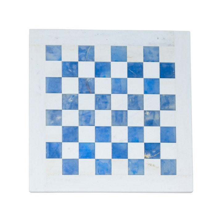 Marble Chessboard White-Blue